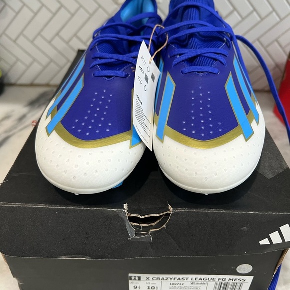 Adidas X CRAZYFAST Messi Elite FG Soccer Mens Size 9.5 Lucid Blue Gold ID0710 main image 5